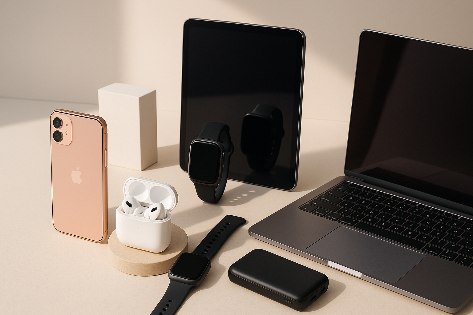 Modern electronics product photography